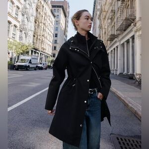 ZARA ADJUSTABLE WAIST HOODED PARKA